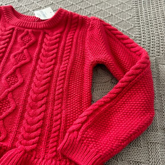 NWT Gap Red Cable Knit Peplum Sweater ~ 4 - Picture 4 of 10